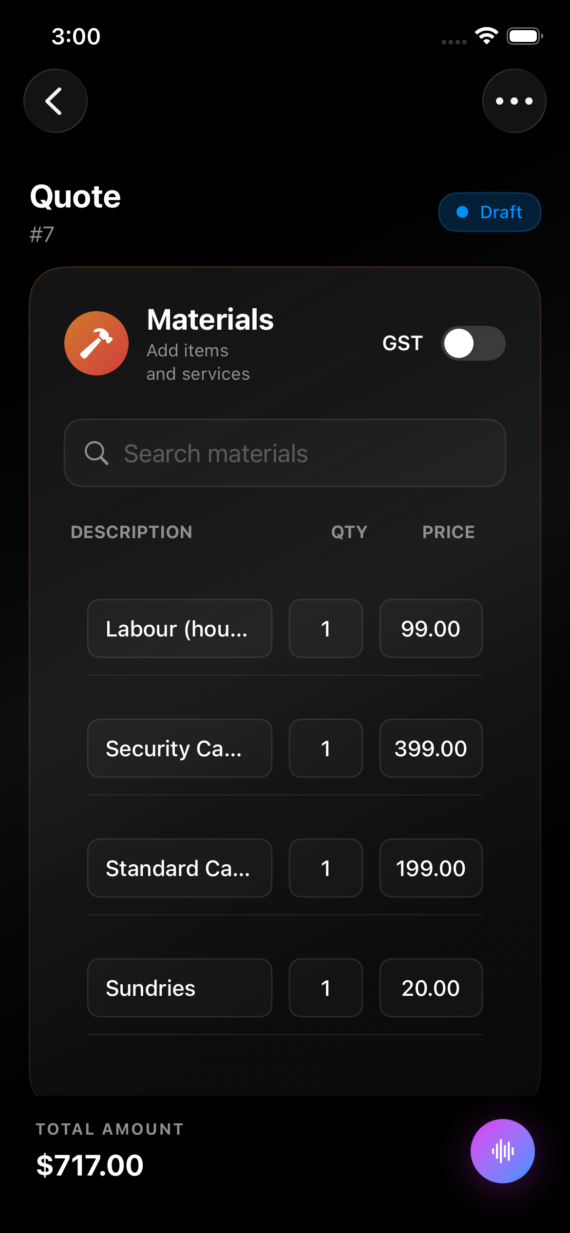 Dexify quote interface