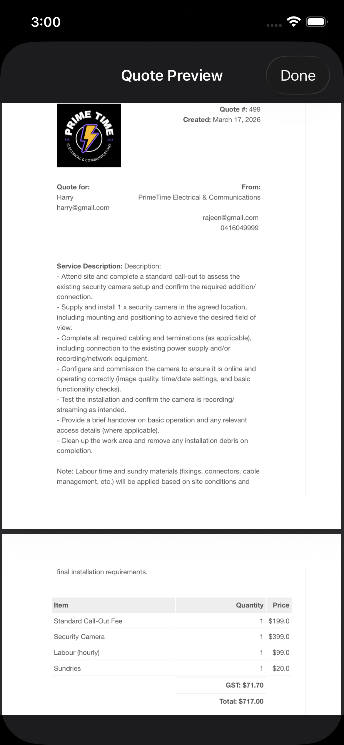 Dexify invoice interface